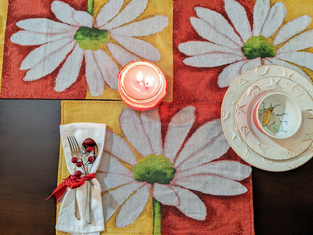 Tache Loves Me Not Daisy Tapestry Table Runner (9046)