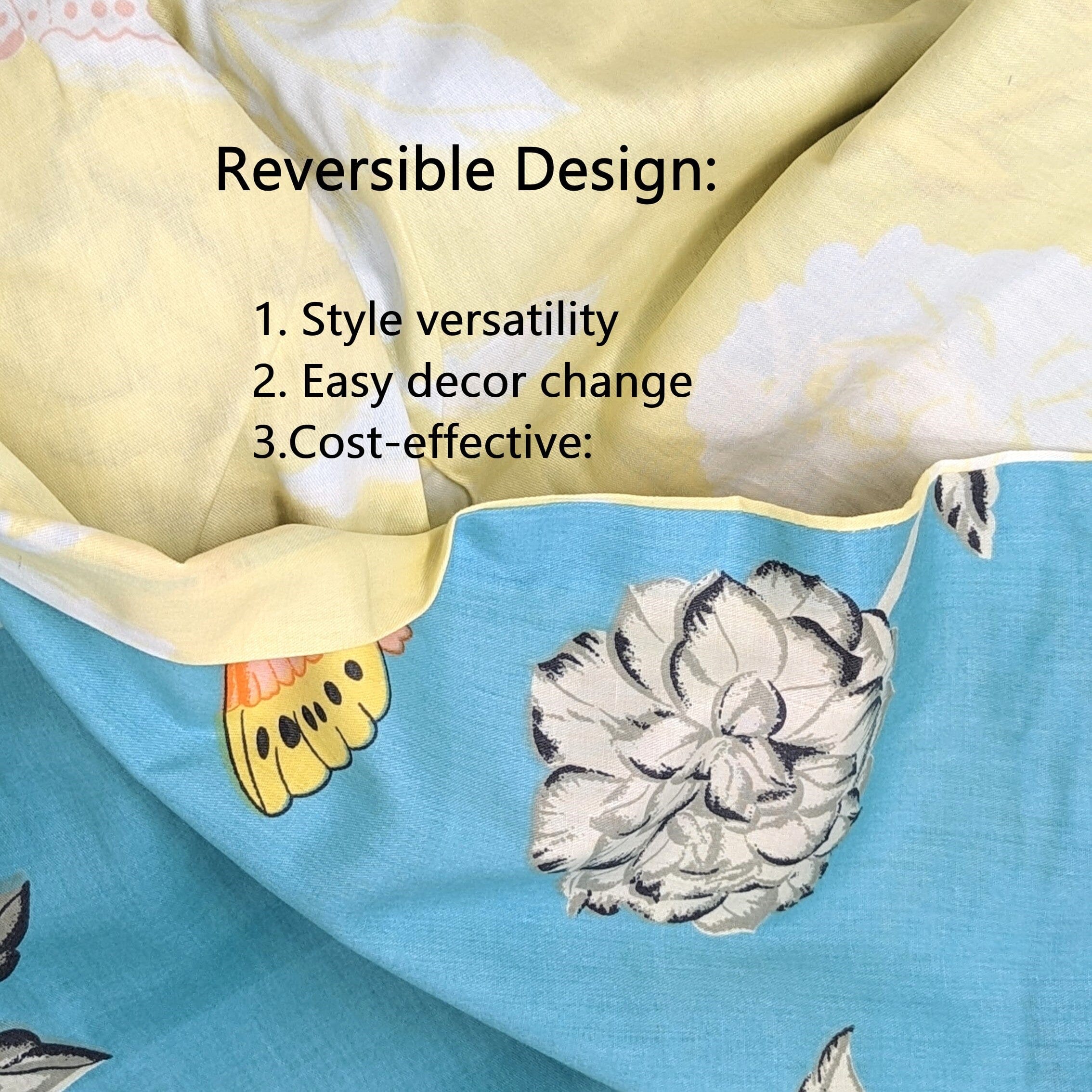 Tache Butterfly Wonderland Cotton Aqua Floral Duvet Cover (2142)