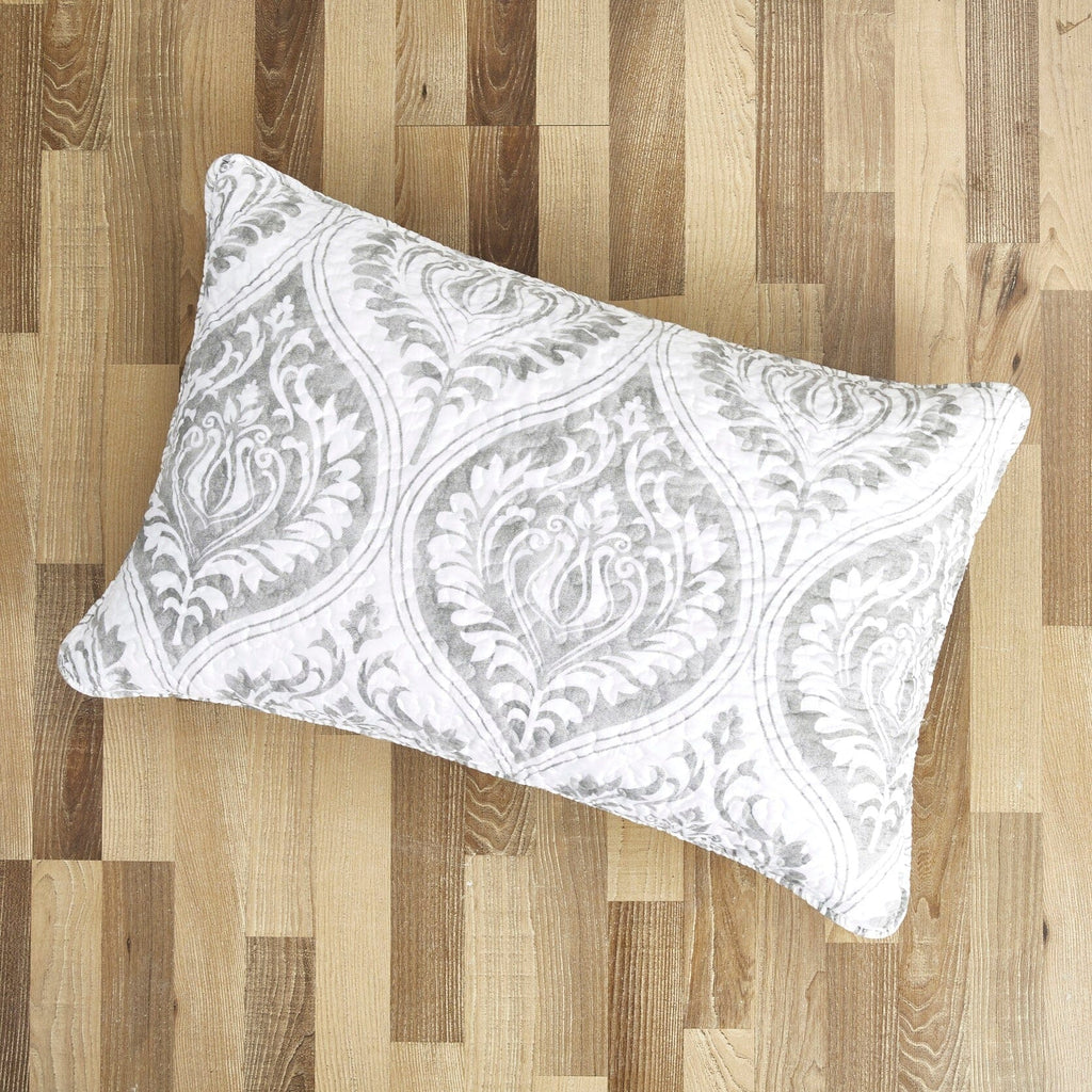 Tache Paisley Damask Matelasse Austere Grey Moon Sky Pillow Sham (TB300-199)