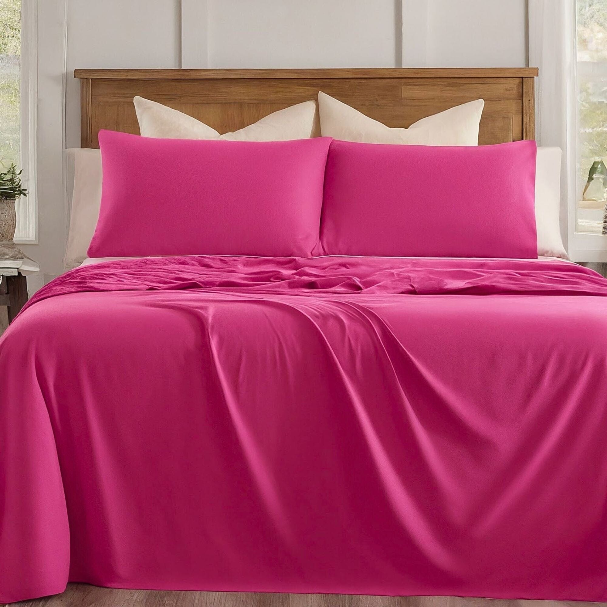 Tache Microfiber Rose Pink Bed Sheet Set (505-RP-BSS)
