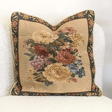 Tache 18 x 18 Inch Colorful Country Rustic Floral Morning Awakening Tapestry Throw Pillow Cover (3089B)