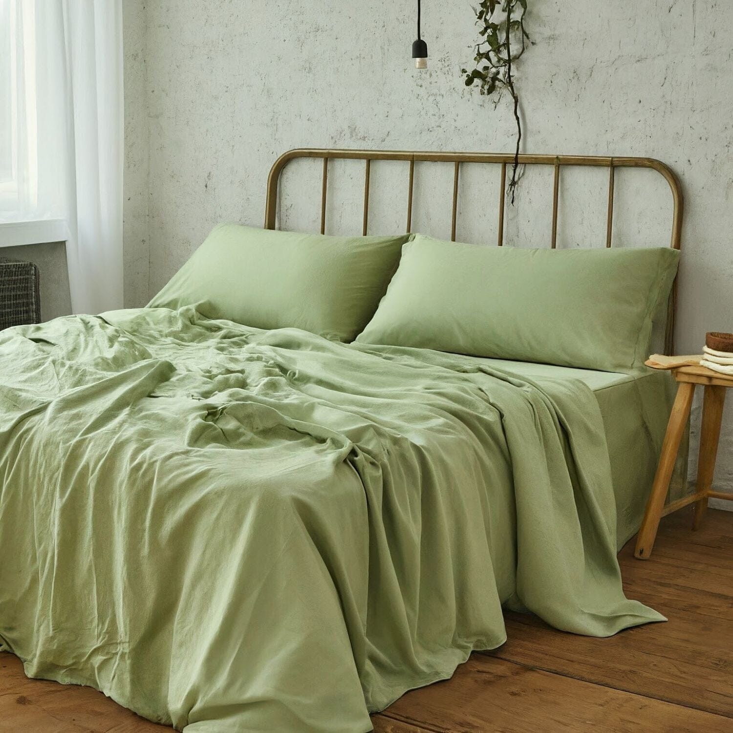 Tache Microfiber Sage Green Bed Sheet Set (202-SG-BSS)