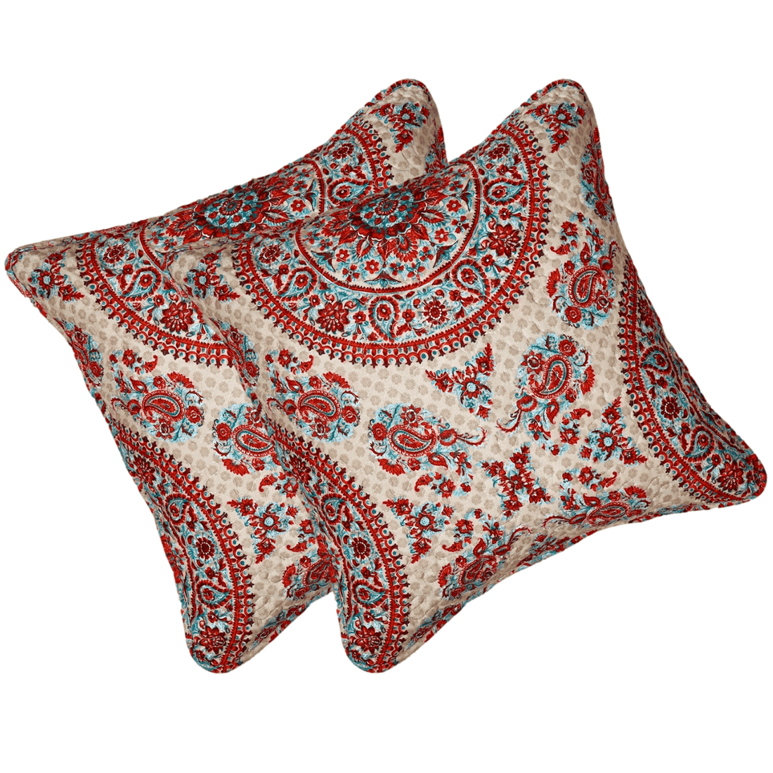 Taterbush Bohemian Desert Medallion Boteh Paisley Taupe Throw Pillow Covers / Euro Sham (TJ3502)