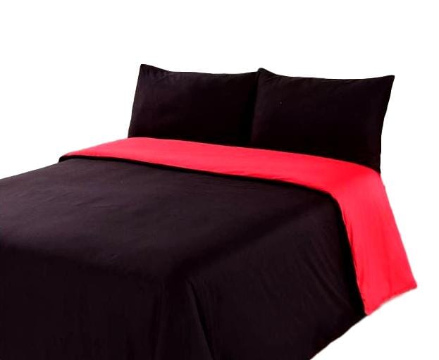 Tache Cotton Vibrant Red & Black Reversible Duvet Cover (DC32PC)