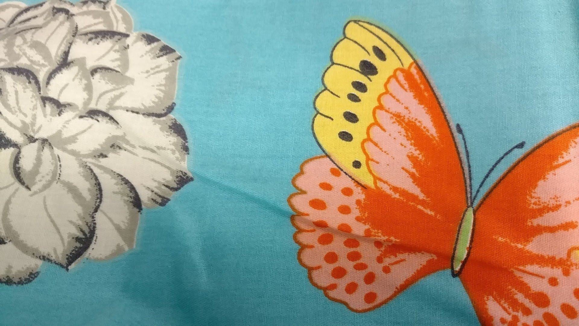 Tache Cotton Butterfly Wonderland Aqua Floral Flat Sheet (2142FLT)