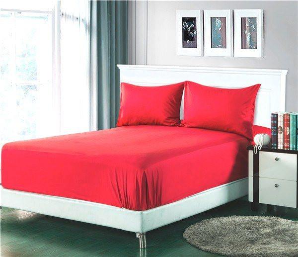 Tache Cotton Vibrant Red Fitted Sheet / Flat Sheet (BS3PC-R)