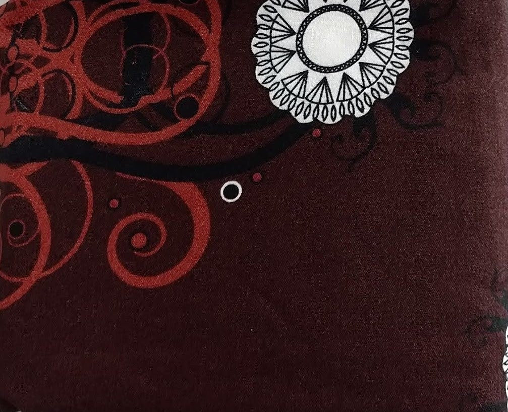 Tache Burgundy Palace Paisley Medallion Bed Sheet Set (2810FITFLT)