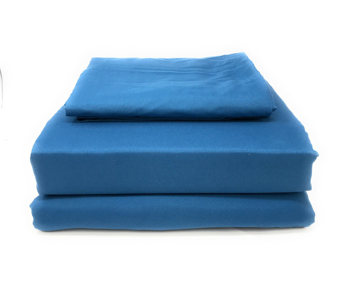 Taterbush Microfiber Ocean Blue Bed Sheet Set (101-OB-BSS)