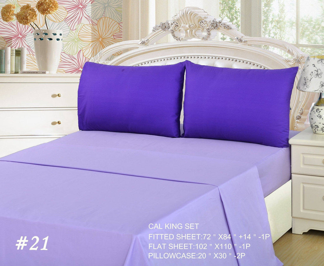 Taterbush Cotton Lavender Purple Bed Sheet Set (BS4PC-PP)
