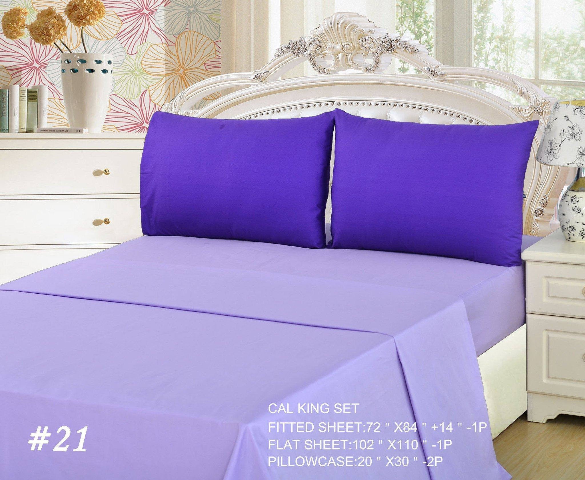 Tache Cotton Lavender Purple Bed Sheet Set (BS4PC-PP)