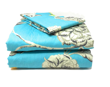 Tache Cotton Butterfly Wonderland Aqua Floral Flat Sheet (2142FLT)