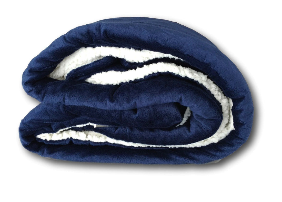 Taterbush Dark Navy Blue Sherpa Winter Night Micro Fleece Throw Blanket (SMF5060BL)