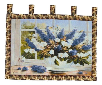 Tache Larkspur Tapestry Sunlight Radiance Blue Floral Wall Hanging Art 33 x 24 (13018)