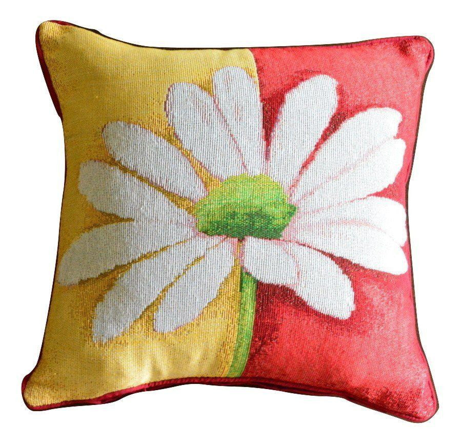 Tache Floral Loves Me Not Daisy Tapestry Throw Pillow Cover (9046)