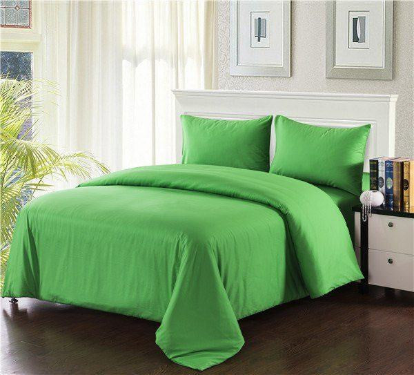 Tache 100% Cotton Lime Green Solid Duvet Cover Set (2-3PDUV-Green)