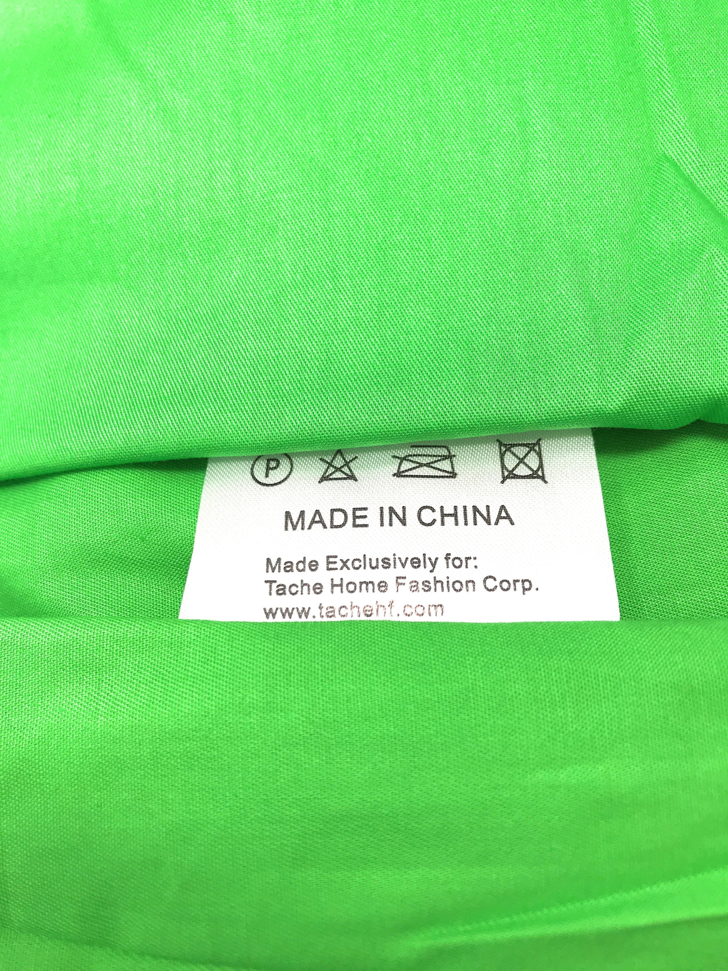 Tache 100% Cotton Lime Green Solid Duvet Cover Set (2-3PDUV-Green)