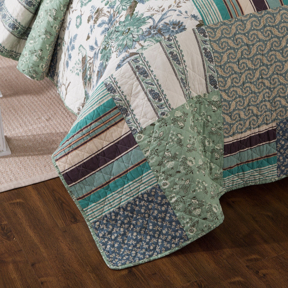 TacTaterbushhe Cotton Forest Glade Quilted Patchwork Bedspread Set (JHW-650)