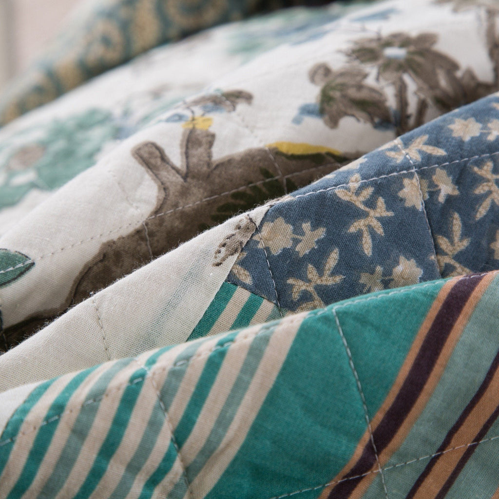 Tache Cotton Forest Glade Quilted Patchwork Bedspread Set (JHW-650)