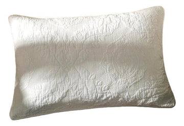 Tache Cotton Ivory White Paisley Damask Matelass¨¦ Powder Snow Pillow Sham (JHW-643)