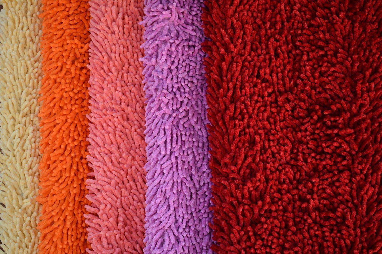 Tache Cotton Chenille Hot Pink Shag Area / Bathroom Rug (MATP)