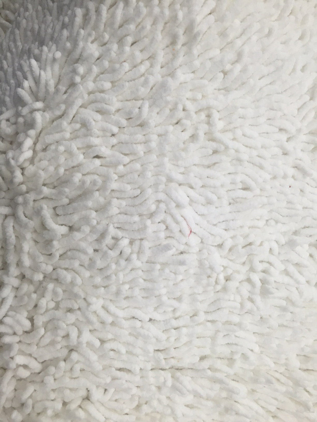 Tache Solid White Ivory 100% Cotton Chenille Runner, Doormats, All Area Rug