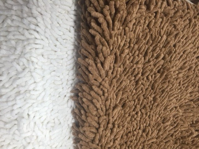 Tache Solid White Ivory 100% Cotton Chenille Runner, Doormats, All Area Rug