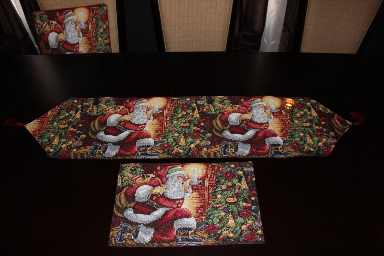 Tache Festive Down the Chimney Woven Tapestry Table Runners (DB11533)