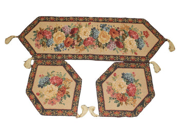 Taterbush Set of 3 Colorful Country Rustic Floral  Morning Awakening Table Runner Set (3089B)
